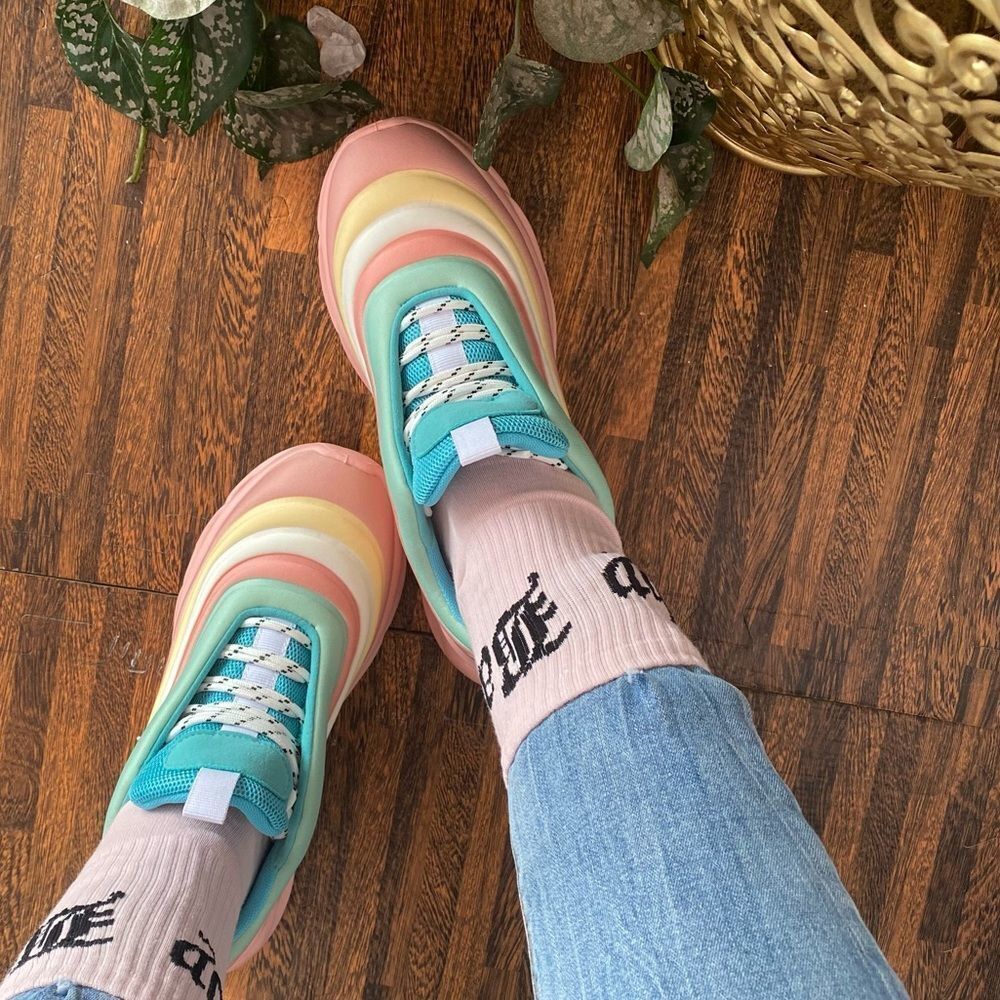 Pastel Multi Color High Rise Sneakers - Picture 4 of 5